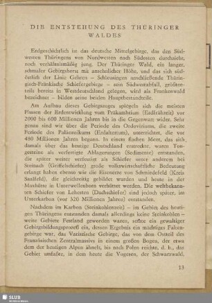 Die Entstehung des Thüringer Waldes