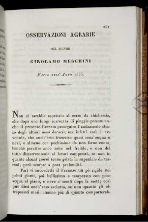 Osservazioni Agrarie Del Signor Girolamo Meschini Fatte Nell' Anno 1835.
