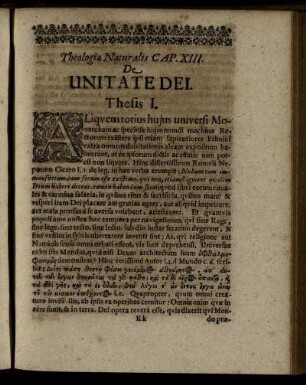 Cap. XIII. De Unitate Dei.
