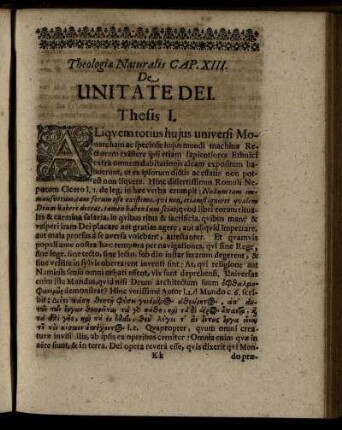 Cap. XIII. De Unitate Dei.