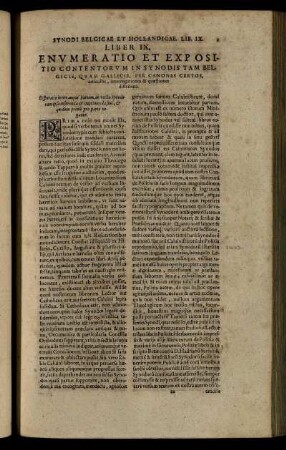 Liber IX. / Enumeratio Et Expositio Contentorum in Synodis Tam Belgicis ...