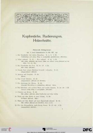 Kupferstiche, Radierungen, Holzschnitte (Nr. 1-1274)