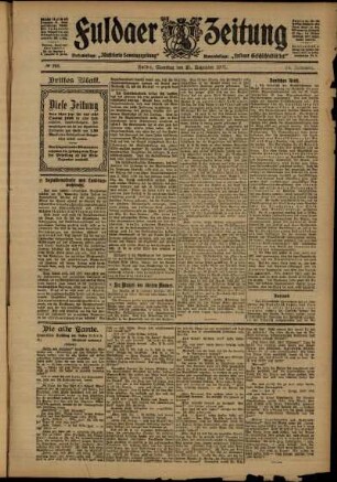 Dritte Ausgabe vom Samstag, den 21. Dezember 1907.