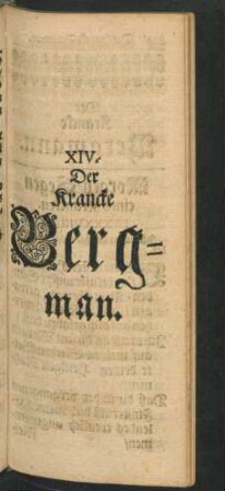 XIV. Der krancke Bergman