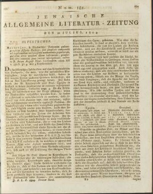 Num. 181. Den 30 Julius. 1804