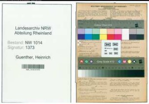 Entnazifizierung Heinrich Guenther , geb. 20.09.1901 (Baeckermeister)