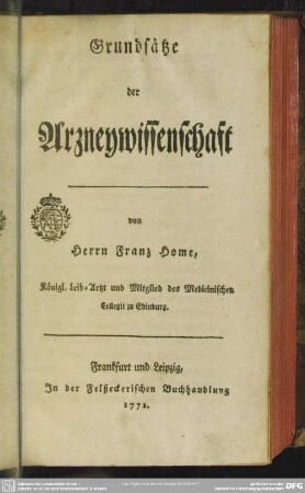 Grundsätze der Arzneywissenschaft