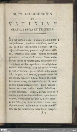 In Vatinium Oratio, Tertia Et Tricesima