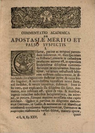 Avspiciis Rectoris Magnificentissimi Serenissimi Principis Ac Domini Domini Caroli Principis Borvssiae Reliqva De Apostasiae Merito Et Falso Svspectis