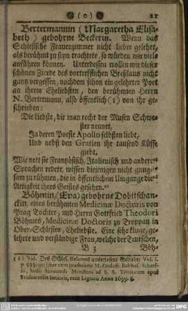 Bertermannin (Margaretha Elisabeth) gebohrne Beckerin