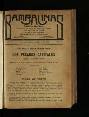 Los pecados capitales : comedia en tres actos