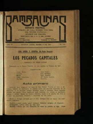 Los pecados capitales : comedia en tres actos