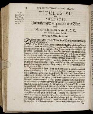 Titulus VII. De Arrestis.