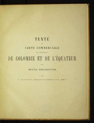 Carte commerciale physique, administrative, routière, agricole et minière : Colombie et Équateur