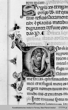 Missale Romanum : Textseite mit historisierter Initiale E: Prophet