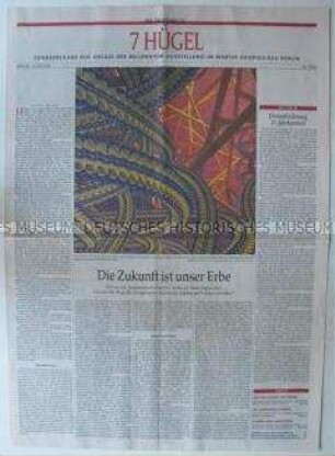 Beilage des "Tagesspiegel" zur Ausstellung "7 Hügel" im Martin-Gropius-Bau Berlin