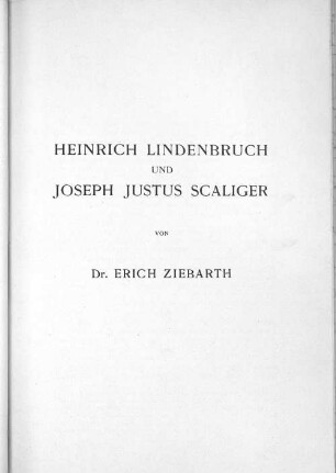 Heinrich Lindenbruch und Joseph Justus Scaliger