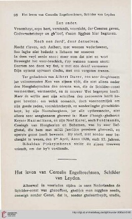 Het leven van Cornelis Engelbrechtsen, Schilder van Leyden