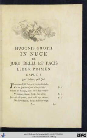 Hugonis Grotii In Nuce De Jure Belli Et Pacis Liber Primus.