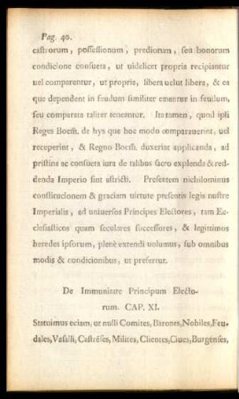 De Immunitate Principum Electorum. CAP. XI.