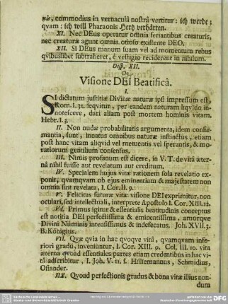 Disp. XII. De Visione Dei Beatifica