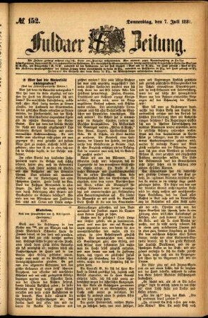 Ausgabe vom Donnerstag, den 07. Juli 1881.
