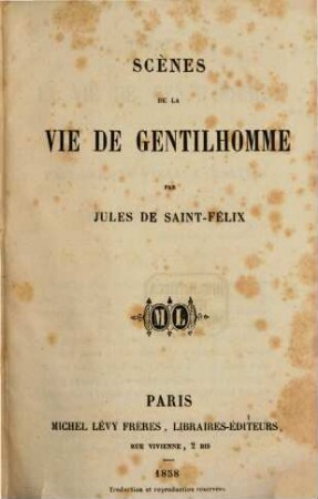 Scènes de la vie de gentilhomme