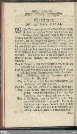 Einleitung zur Materia medica