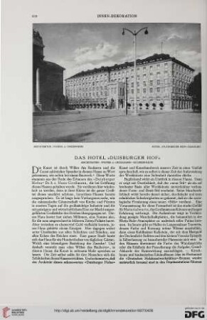 38: Das Hotel "Duisburger Hof" : Architekten: Pfeifer & Grossmann, Mühlheim-Ruhr