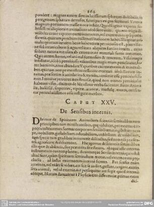 Caput XXV. De Sensibus internis