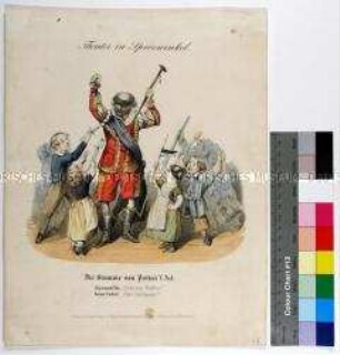 Karikatur zur Oper "La Muette de Portici"