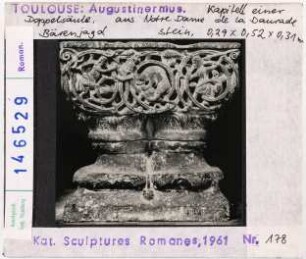 Toulouse: Augustinermuseum, Kapitell aus der Daurade, Bärenjagd