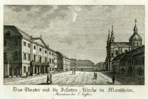 Das Theater und die Jesuiten-Kirche in Mannheim