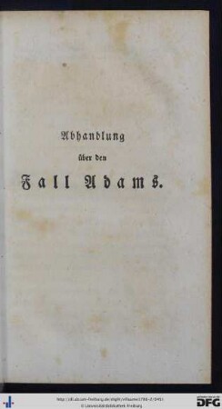 3. Abhandlung über den Fall Adams.