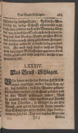 LXXXIV. Das Brust-Schlagen