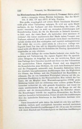 126-127 [Rezension] Vromant, Georges, Ius missionariorum