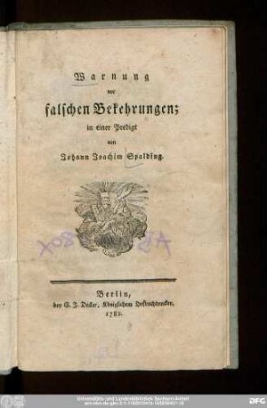 Warnung vor falschen Bekehrungen : in einer Predigt