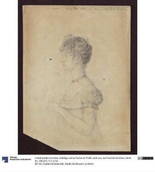Halbfigur einer Dame im Profil, wohl aus der Familie Schinkel