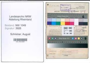 Entnazifizierung August Schreiner , geb. 18.10.1898 (Verwaltungsangestellter)