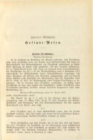 Zweiter Abschnitt. Gesinde-Wesen