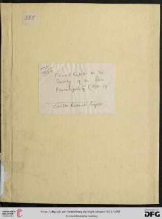 Final report on the survey of the Puri municipality (1918-19)