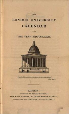 The London University calendar, 1832