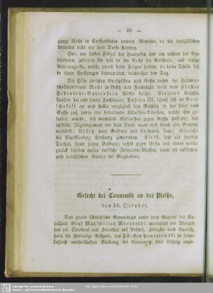 Gefecht bei Connewitz an der Pleiße, den 16. October