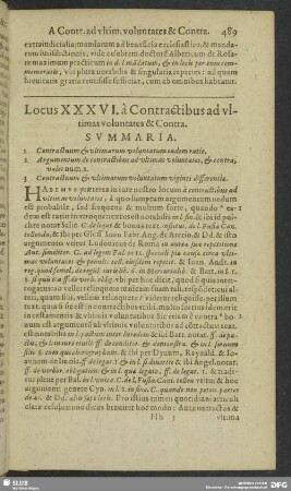 Locus XXXVI. à Contractibus ad ultimas voluntates & Contra