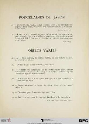 Porcelaines du Japon (Nr. 18-19)
