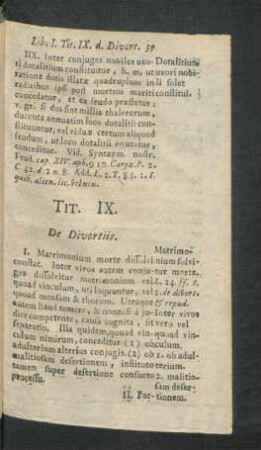 Tit. IX. De Divortiis