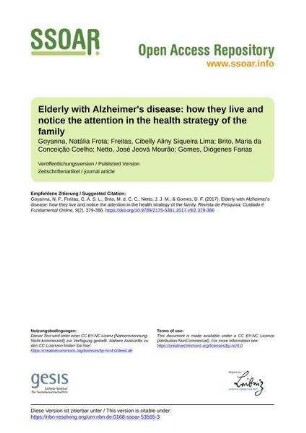 Elderly with Alzheimer's disease: how they live and notice the attention in the health strategy of the family