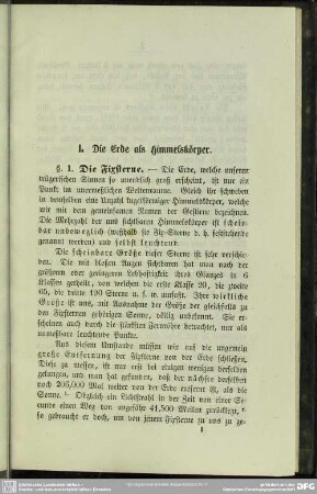 I. Die Erde als Himmelskörper