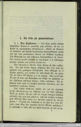 I. Die Erde als Himmelskörper