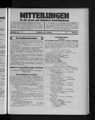 Jahrgang 1932, Hamburg, den 9. Oktober, Nummer 41